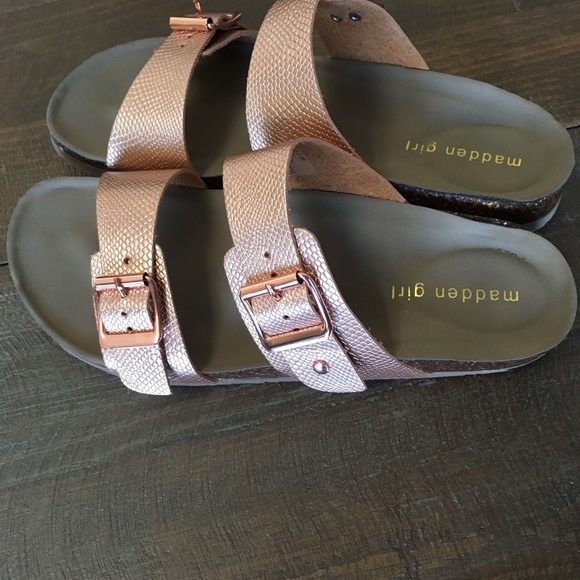 ❌SOLD❌Madden Girl size 8 “Brando” Sandal Rose Gold - Picture 5 of 8